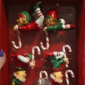 Christmas Elf Stocking Hangers Set Of 6